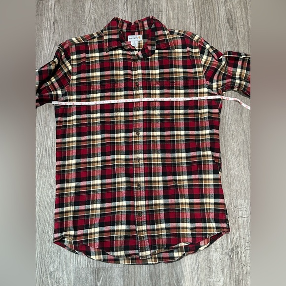Carhartt Men’s Relaxed Fit Flannel Shirt – Red – Size L Tall - Picture 2 of 8